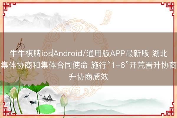 牛牛棋牌ios|Android/通用版APP最新版 湖北深切集体协商和集体合同使命 施行“1+6”开荒晋升协商质效