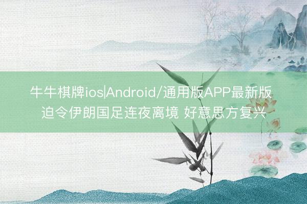 牛牛棋牌ios|Android/通用版APP最新版 迫令伊朗国足连夜离境 好意思方复兴